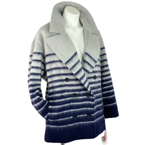 Avec Les Filles NWT Grey Wool-Blend Ombre Oversized Coat Women’s XL - Picture 5 of 11